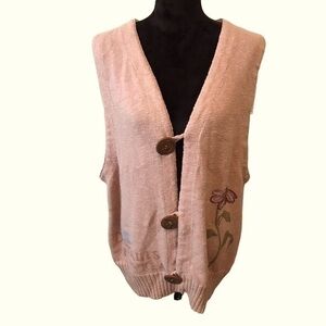 Bluefish Digitalis Purpurea Pink Knit Vest
